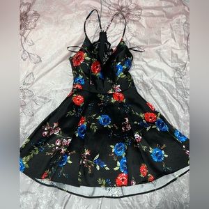 Black floral dress Size 7